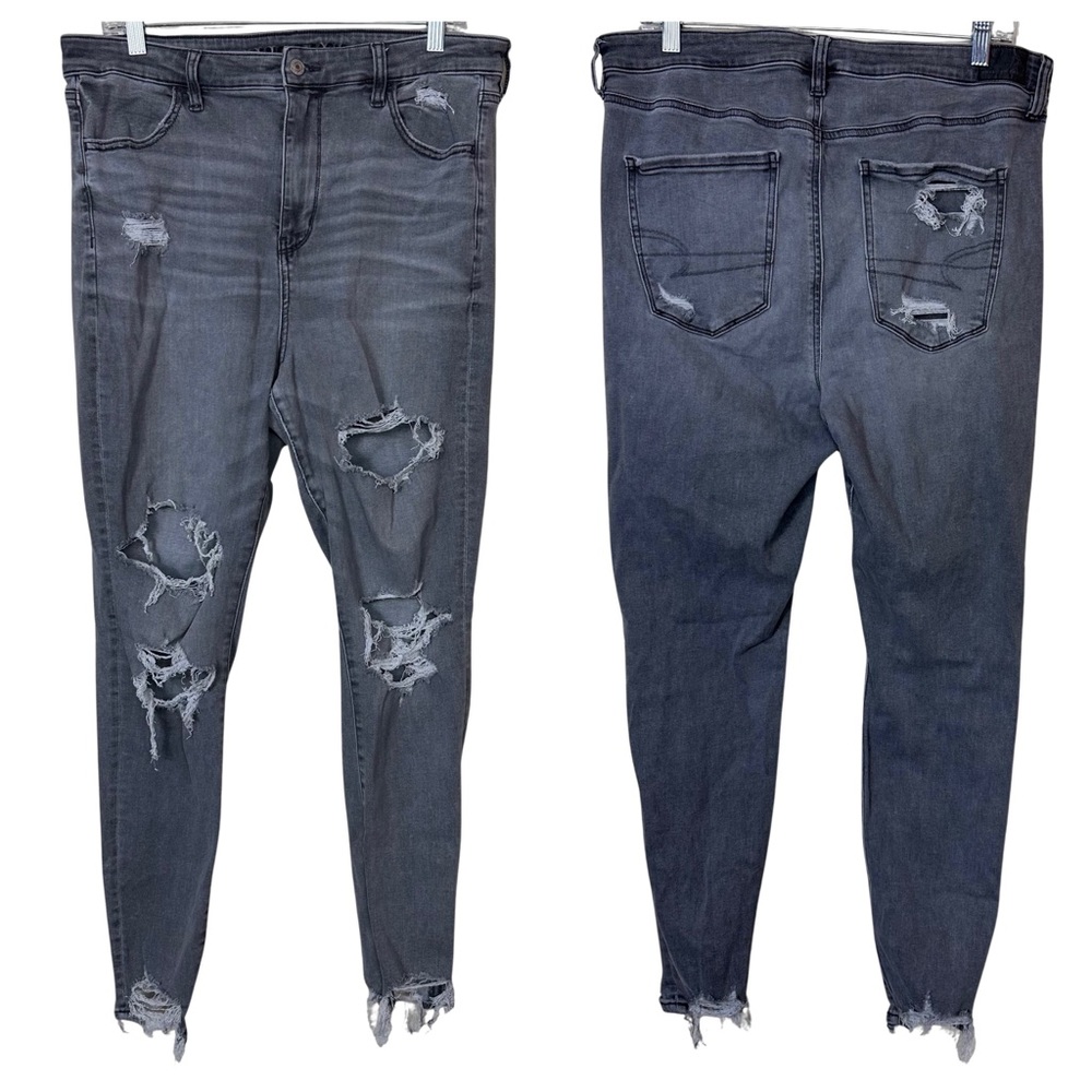 American Eagle Super Hi Rise Next Level Stretch Distressed Destroyed Jegging 16